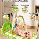 Dearlomum Baby Play Mat Gym, Funny Play Piano Tummy Time Activity Mat with 5 Infant Sensory Toys, Music and Lights, Boy & Girl Gifts for Newborns 0 to 3 6 9 12 Months (Green)