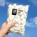 Makeup Sponges Triangle Cosmetic Wedges, 120 Count, for Foundation Blending, Nail Art, Crafts, Painting (White)