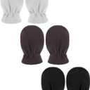 SATINIOR 3 Pairs Baby and Toddler Winter Mittens Kids Fleece Warm Mittens for Baby Boy Girl (0-6 Months, White, Coffee, Black)
