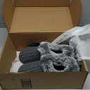 HomeTop Women's Cable Knit Slippers Breathable Warm Comfy Non-slip Indoor Outdoor House Shoes with Fuzzy Collar (7-8, Cloudy Gray)