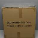 2-Tier Portable Side Table,Modern End Table with Wheels and Armrests,Metal Accent Table for Small Spaces Outdoor Patio,Small Round Nightstand Bedside for Living Room or Bedroom (Black)