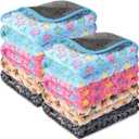 Tudomro 8 Pcs Guinea Pig Blankets Washable Small Pet Fleece Bedding Cage Liners Double Sided Pet Reusable Sleep Mat Pad Cover for Ferret Chinchilla Furniture Protection(Star,12 x 12 Inch)