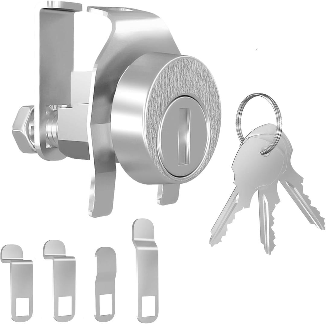 1 Pack Mailbox Lock, National L-1172C Mailbox Lock Replacement for C9100 Mailbox Key Lock with 3 Keys, Nickel Finish