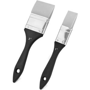 QWORK Paint Brush, Silicone Color Shaper Brush, 2 Pcs (1 inch,2 inch) Solid Flat Flexible Acrylic and Water Based Painting Tool for Move and Remove Acrylic Paints