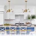 Bagood 6-Light Globe Sputnik Chandelier Modern Gold Sputnik Chandelier Mid Century Pendant Light Brushed Brass Finished with Clear Globe Glass Lampshade Chandeliers for Dining Room Kitchen