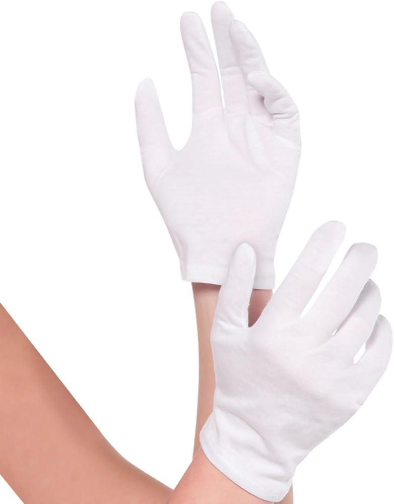 Amscan White Cotton Gloves -Classic Design, Soft & Comfortable Material Gloves, Ideal For Themed Parties & Costumes Accessory (1 Pair)
