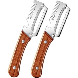 2-Pack Premium Vegetable Peeler with Wooden Handle and Bottle Opener, Multi-Functional Vegetable Peeler for Kitchen, Kitchen Gadgets Tool for Fruit Pumpkin Peeling Potato Carrot Veggie Peeler