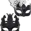 3 Pack Ubauta Various Venetian Couple Masks For Masquerade/Party/Ball Prom/Mardi Gras/Wedding/Wall Decoration