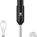 Cordless Hand Blender, UTALENT Variable Speed Immersion Blender handheld Rechargeable, with USB-C Charging Cable, Egg Whisk, for Smoothies, Milkshakes, Hummus and Soups  Black