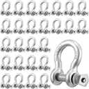 30 Pack 5/16 Inch D Ring Shackles, Galvanized Carbon Steel Screw Pin Anchor Shackles, D-Shackles for Marine, Mining, Forestry, Land Transport, Home Use