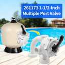 261173 1-1/2" Multiple Port Valve Compatible with Quad D.E. and Sand Filters,1.5 inch Threaded Ports 6 Positions Side Mound Backwash Valve