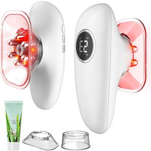 4 in 1 Body Sculpting Machine-Lymphatic Drainage Massager with 4 Adjustable Functions:Heating,Cupping,Red Light & Massage for Belly, Waist, Arms, Legs and Face (Pearl White)