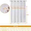 eachope 1pack Fabric Snap-in Shower Curtain Liner, Extra Long Shower Curtain Liner,Removable & Machine Washable, Water-Repellent ((70" Wx64 H Liner for 71" W x84 H Shower Curtain), White)