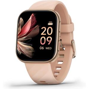 FITVII Health & Fitness Tracker (Answer/Make Calls), Smart Watch with 24/7 Heart Rate and Blood Pressure, Sleep Tracking, Blood Oxygen Monitor, 120+ Sport Mode Activity Tracker for Women Men (Gold)