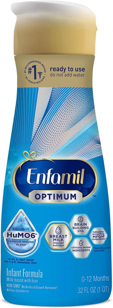Enfamil Optimum (Enspire) Ready-to-Feed Baby Formula, 32 Fl Oz (EXP 10/01/26)