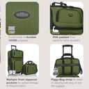 U.S. Traveler Rio Lightweight Softside Rolling Carry-on Suitcase, 2-Wheel Set, Green, 21"/14"