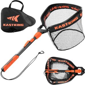 KastKing Titanet Fishing Net, Durable Aluminum Handle, Non-Slip Hi-Vis Grip, Compact Bag & Lanyard, Ideal for Kayak, Lake, Fly, or River Fishing, 2 Net Options