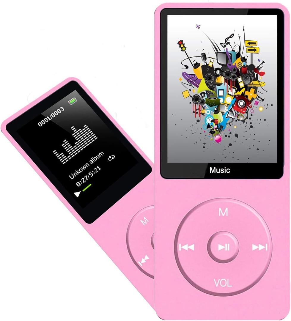 MP3 Player, Music Player with 16GB Micro SD Card, Build-in Speaker/Photo/Video Play/FM Radio/Voice Recorder/E-Book Reader, Supports up to 128GB