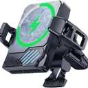 SL35 Magnetic Wireless Car Charger, 15W Fast Charging Phone Holder with Cooling Fan, Compatible with iPhone 16/15/14/13/12 Pro Max, Compatible with Samsung S24/S23 Ultra, All Qi-Enabled Phones