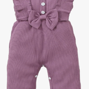 Mioglrie Newborn Baby Girl Clothes One Piece Jumpsuits Clothes Short Sleeve Rompers Summer Clothes for Baby 6-12m, Eggplant Purple
