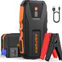 ASPERX 3000A Jump Starter for Car Battery, 12V Portable Jump Box with LED Light & Smart Jumper Cables, BMS for Up to 10.0L Gas or 8.0L Diesel Engines