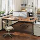 PRAISUN 80 X 24 Inch Computer Desk, Power Outlets, USB-C, Rustic Brown
