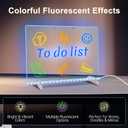 LED Note Board with Colors, 4 Modes & 7 Colors Acrylic Dry Erase Board with Light, Include Adapter, Hanging Chain, Led Drawing Board with Stand,Suitable for Home(7.87 * 11.8in)