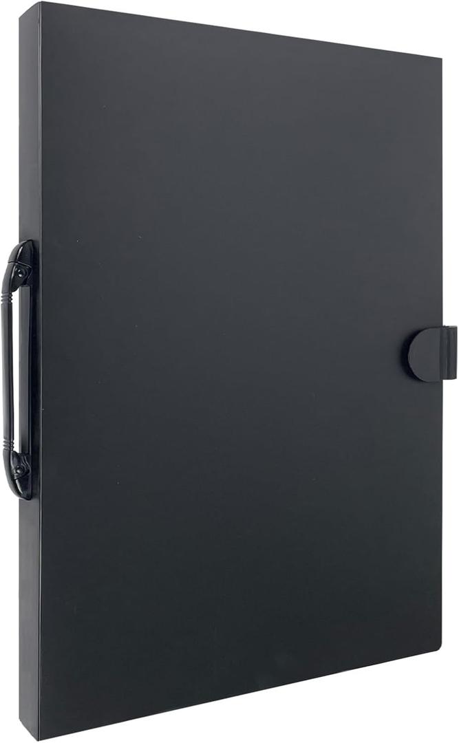 JJRING 16x22 Art Portfolio Folder for Diamond Painting, 40-Pocket Portfolio Binder Featuring Clear Plastic Sleeves, Display Book with Handle for Artwork and Document Storage, Black