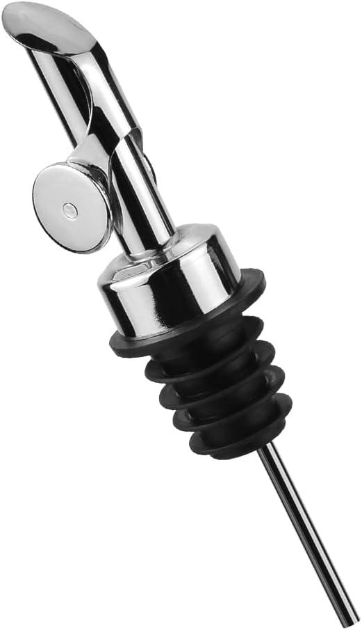 MEETSWEET Olive Oil Dispenser Nozzle, Pouring Nozzle, 304 Stainless Steel Automatic Opening and Closing Nozzle, Suitable for Olive Oil, Vinegar, Wine, and Other Liquid Bottles (304 Silver)