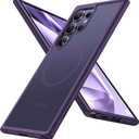 TORRAS Magnetic Shockproof for Samsung Galaxy S24 Ultra Case, Fit for MagSafe, Military Grade Drop Tested, Protective Translucent Matte Slim Case for Samsung S24 Ultra, Deep Purple