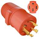 EVPEIWE NEMA L14-30P to 14-50R RV Generator Adapter, 30 Amp to 50 Amp Twist Lock Male Plug to 4 Prolong 50A RV Female, Adapter for RV Trailer Camper Level 2 EV Charging