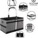 ALLCAMP Collapsible Basket - Folds to Only 9.8" L x 9.6" W x 2.75" H, 27L Large Portable Multi-Use, Compact Reusable Foldable Storage, Collapsible Shopping Basket (Gray)