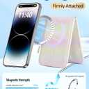 Shorogyt Compatible with Magsafe Wallet for Magnetic Card Holder for Women - Cute Phone Wallet for iPhone 17/16/15/14/13/12 Series,RFID Blocking Stand Printed Leather Fit 5 Cards,Dazzling