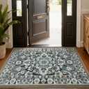 LUMI Indoor Door Mat 24x55, Vintage Non-Slip Washable Thin Entry Mat,Floral