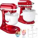 Ice Cream Attachment Compatible with KitchenAid 4.5/5/6/7QT Mixers, Makes 2 Quarts of Ice Cream,Compatible with KitchenAid Ice Cream Maker Attachment, Dishwasher safe (Not Fit 3.5QT Mixers)