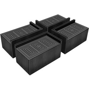 ANNKUT Bed Risers 3 Inch Heavy Duty,Oversized Couch Risers, Extra Wide Furniture Risers for Sofa Table Desk Headboard Chair Lifting,Rectangular Risering Blocks Support 11000 lbs(4 Pack Black)