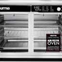 Gourmia French Door Air Fryer Oven - 37 Qt Large Capacity Convection Toaster Oven, FryForce 360, Digital Display, 12 Cooking Presets, Dehydrate, Fits 13 Pizza, Dishwasher-Safe, Stainless Steel