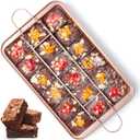 Brownie Pan with Dividers Nonstick Brownie Pans and Cutters, Make 18 Pre-cut Brownies at Once Perfect Individual Brownie Baking Pan All Edge - 12 X 8 X 1.6 Inches