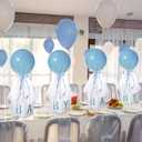 6 Set Blue Boy Tulle Tutu Balloon with Letter Boxes Baby Shower Table Centerpieces Decor for Gender Reveal 24'' Balloons White Tulle Cover with Stand, Boxes for Girl Boy Wedding Birthday Party