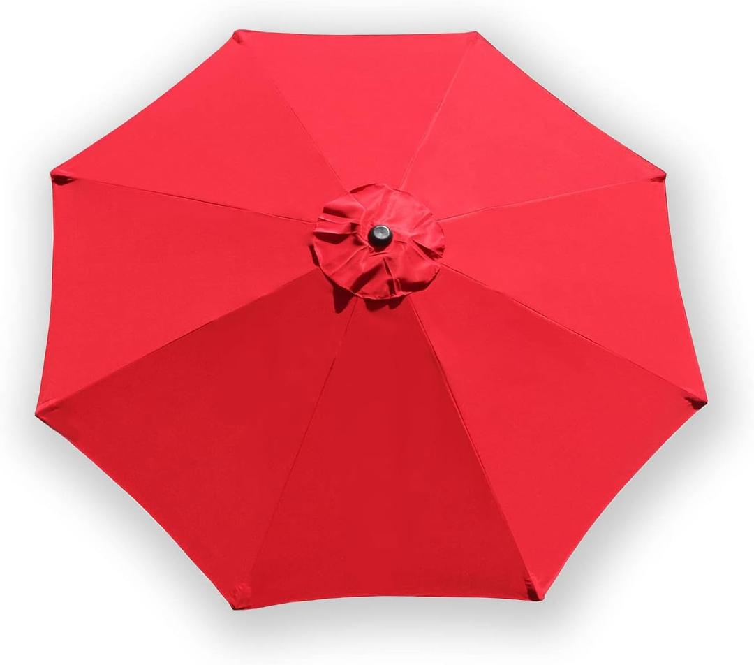 9ft Umbrella Replacement Canopy Market Umbrella Top Outdoor Umbrella Canopy for Patio Umbrella (Red)