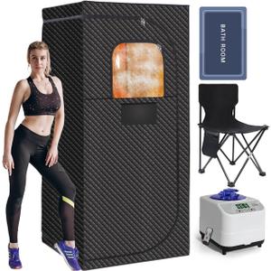 Portable Sauna, Steam Sauna for Relaxation, Detox and Muscle Relief, Personal Indoor Sauna Box with 3L/1500W Steamer, 9 Levels Up to 140°F Portable Sauna for Home, Bedroom, Living Room