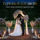 Gold Metal Arch Backdrop Stand for Wedding & Birthday Party Decorations, Foldable Balloon Arch Frame with Easy Assembly, Photo Booth Backdrop Dcor with Fairy Lights Options