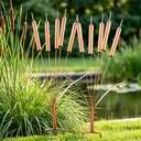 2 PCS Cattail Wind Chimes Copper, H50cm Copper Garden Decor, Coppe-r Garden Stakes Decorative, Cop-per Wind Chimes for Gar-den Patio Lawn Path