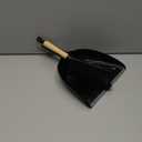 MR.SIGA Dustpan and Brush Set, Portable Cleaning Brush and Dustpan Combo with Bamboo Handle, Black, 1 Set
