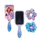 Hair Brush and 2 Scrunchies Set Inspired Detangling and Ties,Detangler Brush with Soft & Flexible Bristles for All Hair Types for Women & Girls (pink)