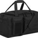 40L Tactical Duffle Bag Mens Gym Bag- 22 inch Military Duffle Bag with Shoes Compartment, Outdoor Equipment Gear for Weekend Overnight Travel - Black