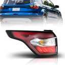 Silscvtt Rear Brake Indicator Tail Light Replacement for Escape 2017 2018 2019 with Side Lights Red Lens Left Driver Side Outer Tail Lamp GNT56215209