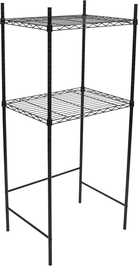 Organize It All Mini Fridge and Microwave Stand| Kitchen Organizer | Perfect for Dorm | Office| Space Saver | Black |, 24 X 17.75 X 53"