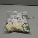 Carlitas Blooms 15pcs Ivory Roses Artificial Flowers Silk Fake Flowers Realistic White Roses Bouquet Long Stem for Wedding Home Party Birthday Decoration