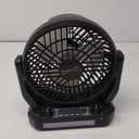 Supersonic SC-1076ERF Solar Powered Portable Fan with 6-Inch Fan Diameter, Adjustable 3 Wind Speed, Foldable Hanger Hook, LED Flashlight, Bluetooth, FM Radio, AUXUSB/mSD Inputs